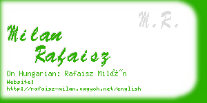 milan rafaisz business card